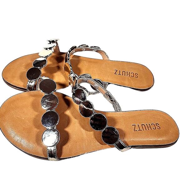 SCHUTZ Shoes - Schutz Acacia Flat Sandal Gold/platina women's size 8.5 B